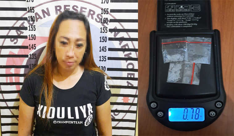 Seorang perempuan terduga bandar narkoba berinisial DA (31), yang dibekuk Polisi di Hotel Sarbini