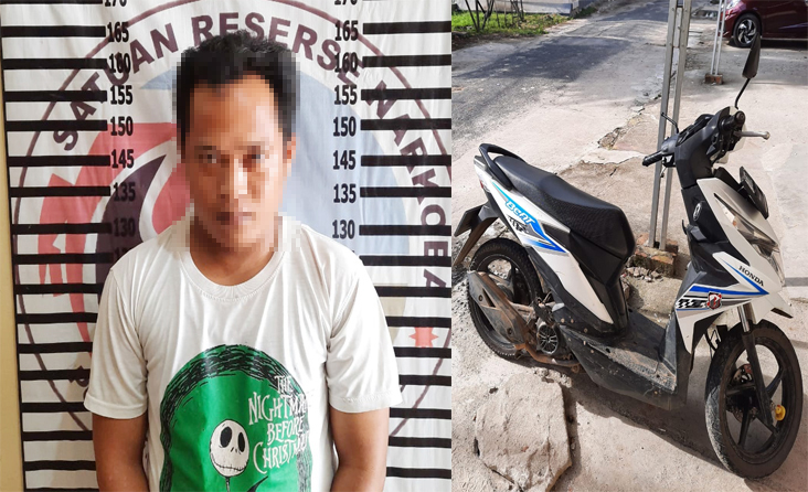 Seorang sopir berinisial AW (30), yang dibekuk petugas saat melakukan penggerbekan rumah tempat transaksi narkoba
