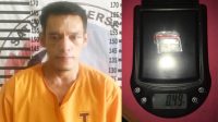 Seorang pria berinisial AF als AB (36), yang dibekuk Polisi saat menggerbek rumah di jalan senayan