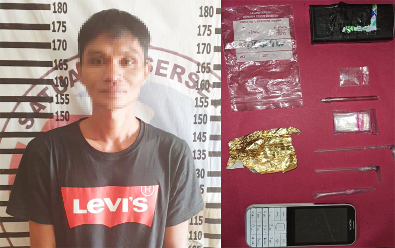 Terduga bandar narkoba berinisial SI (32), yang berhasil dibekuk petugas