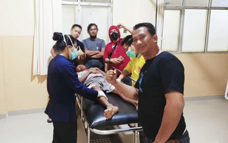Terduga pelaku curanmor berinisial AP als PI (35), yang dilumpuhkan dengan timah panas oleh petugas karena melawan